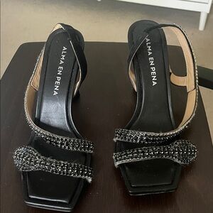 Black Embellished Heels